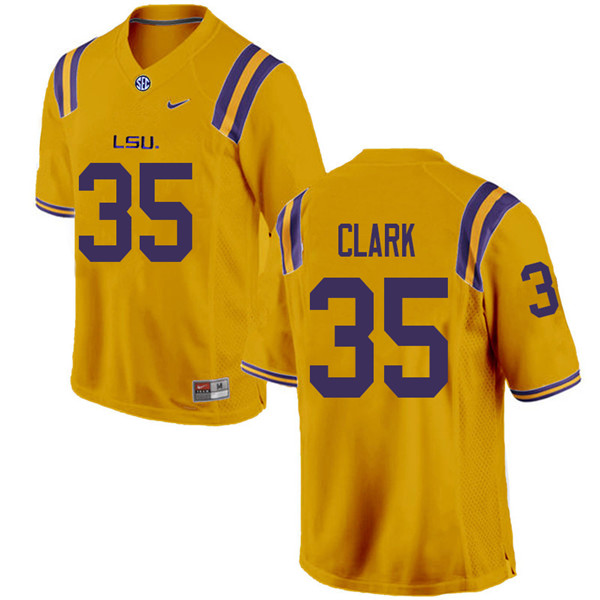 Men #35 Damone Clark LSU Tigers College Football Jerseys Sale-Gold